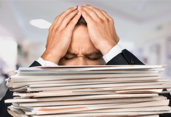 Emotional Stress, Paper, Stack.