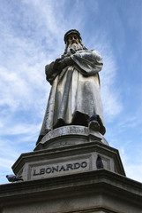 The monument to Leonardo da Vinci in Milan