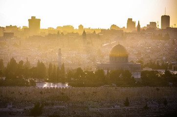 The sun sets over Jerusalem