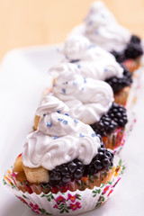 cupcake with fruit and cream