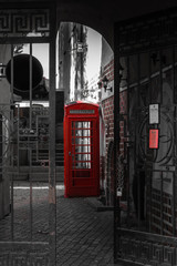 old red phone booth