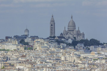 Fototapeta na wymiar Paris skyline Sacred Heart church