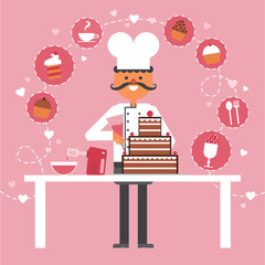 Confectionery And Pastry Concept Background 