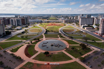 Aerial View of Pilot Plan of Brasilia City - obrazy, fototapety, plakaty