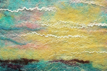 wool texture, looking like sunset sky and sea.
