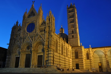 Duomo Santa Maria Assunta in Siena, Tuscany, Italy, night photography