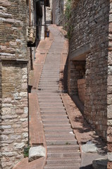 Narrow street in italian medieval town