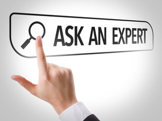 Ask An Expert written in search bar on virtual screen