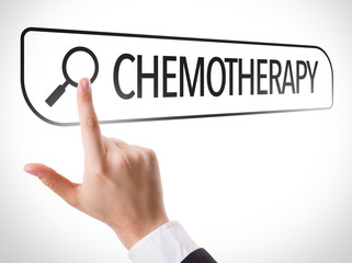 Chemotherapy written in search bar on virtual screen