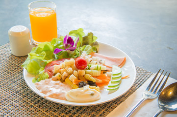 mix salad on breakfast set