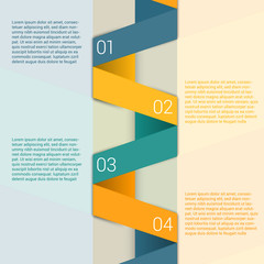 Fold ribbon secuence chart infographic template design 