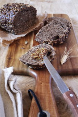 French black bread and grain mustard