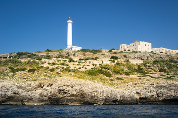 Fototapeta premium the white lighthouse of Santa Maria di Leuca, south Italy