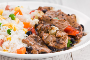 Vegetable beef fried rice