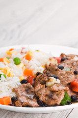 Vegetable beef fried rice