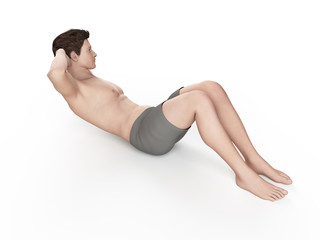 Naklejka premium exercise illustration - side crunch