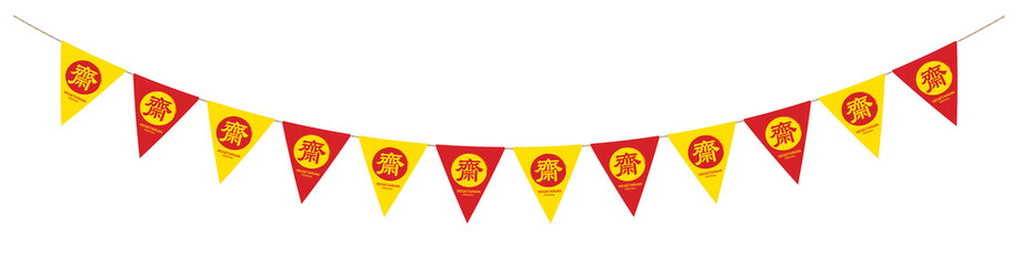 vegetarian festival flag isolated