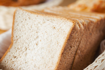 sliced whole wheat bread in basket