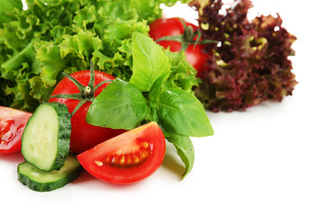 Fresh vegetables isolated on white