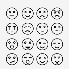 Emoticon icon set vector.