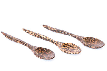 Wooden Spoon Isolated on white background.