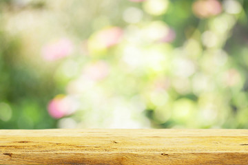 Outdoor Wooden table view