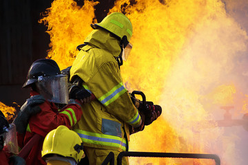 Firefighters training