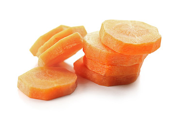Sliced carrot isolated on white