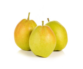 Pear fruit on white background