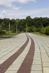 Park road of bricks