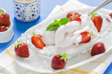 Frozen Yogurt with Strawberries