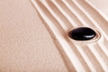 Zen garden with stone for relaxation