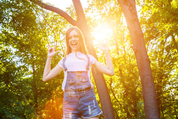 Beautiful smiling red-haired young woman