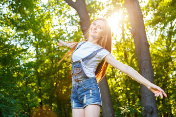 Beautiful smiling red-haired young woman