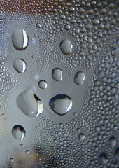 Bubbles on bottle closeup