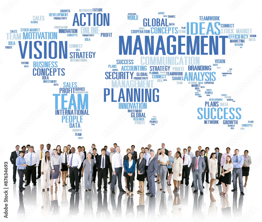 Poster Global Management Training Vision World Map Concept