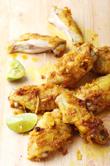 chicken wings roasted with turmeric and herbs