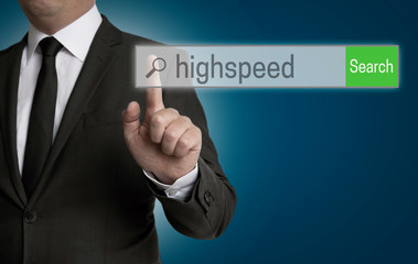 highspeed internet browser is operated by businessman