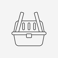 pet dog travel cage line icon