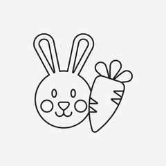 pet rabbit line icon