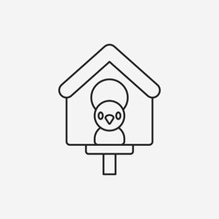 bird house line icon