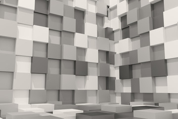 black and white cubes