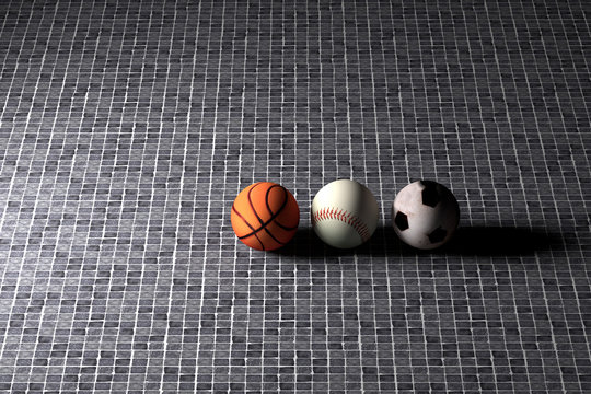 basketball baseball and soccer balls