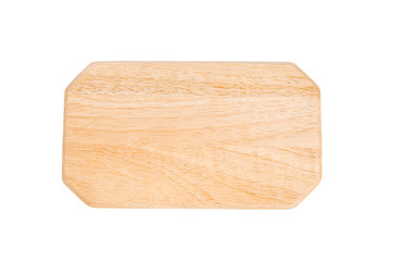 Brown wooden board isolate on white with clipping path