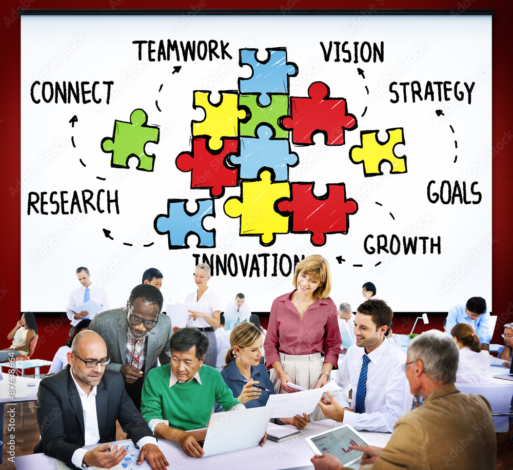 Poster teamwork team collaboration connection togetherness unity concep