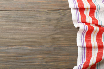 Fototapeta premium Napkin on wooden background