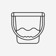 water bucket line icon