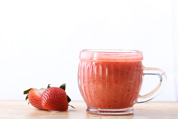 glass of strawberry fresh juice