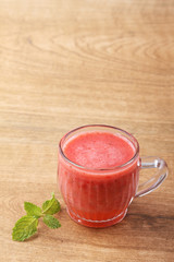 glass of strawberry fresh juice