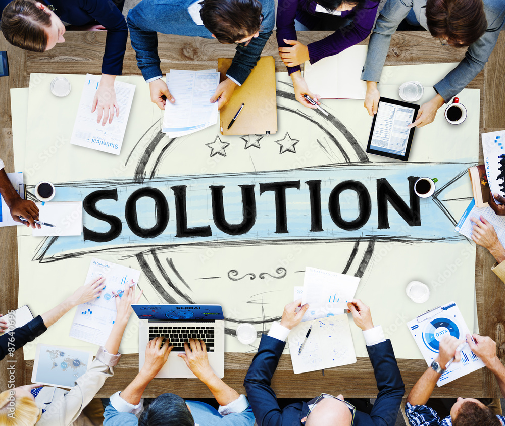 Poster solution problem solving organization management concept